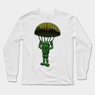 Green Military Soldier Toy With Parachute Long Sleeve T-Shirt